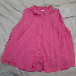 Vibrant Pink Sleeveless Blouse